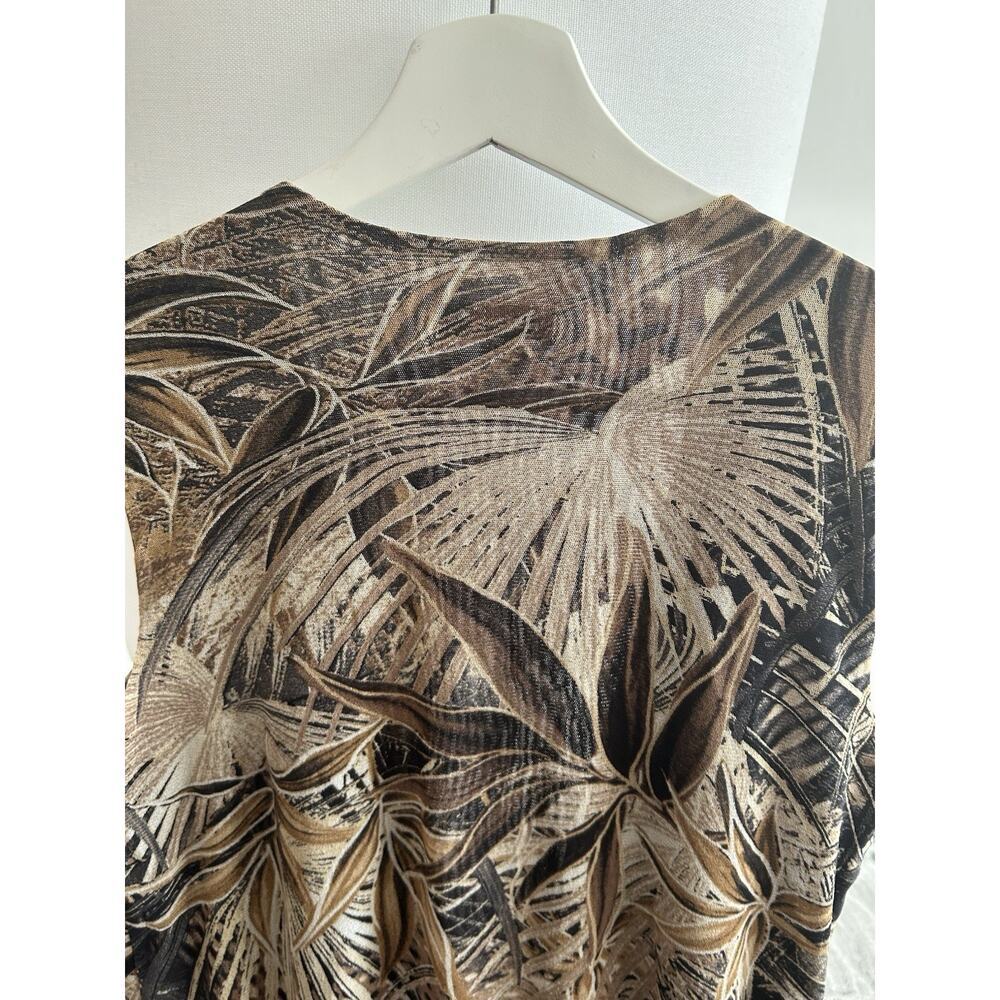 Cache Y2K  Plunge Neck Stretch Top Size L Tropical - Picture 7 of 11